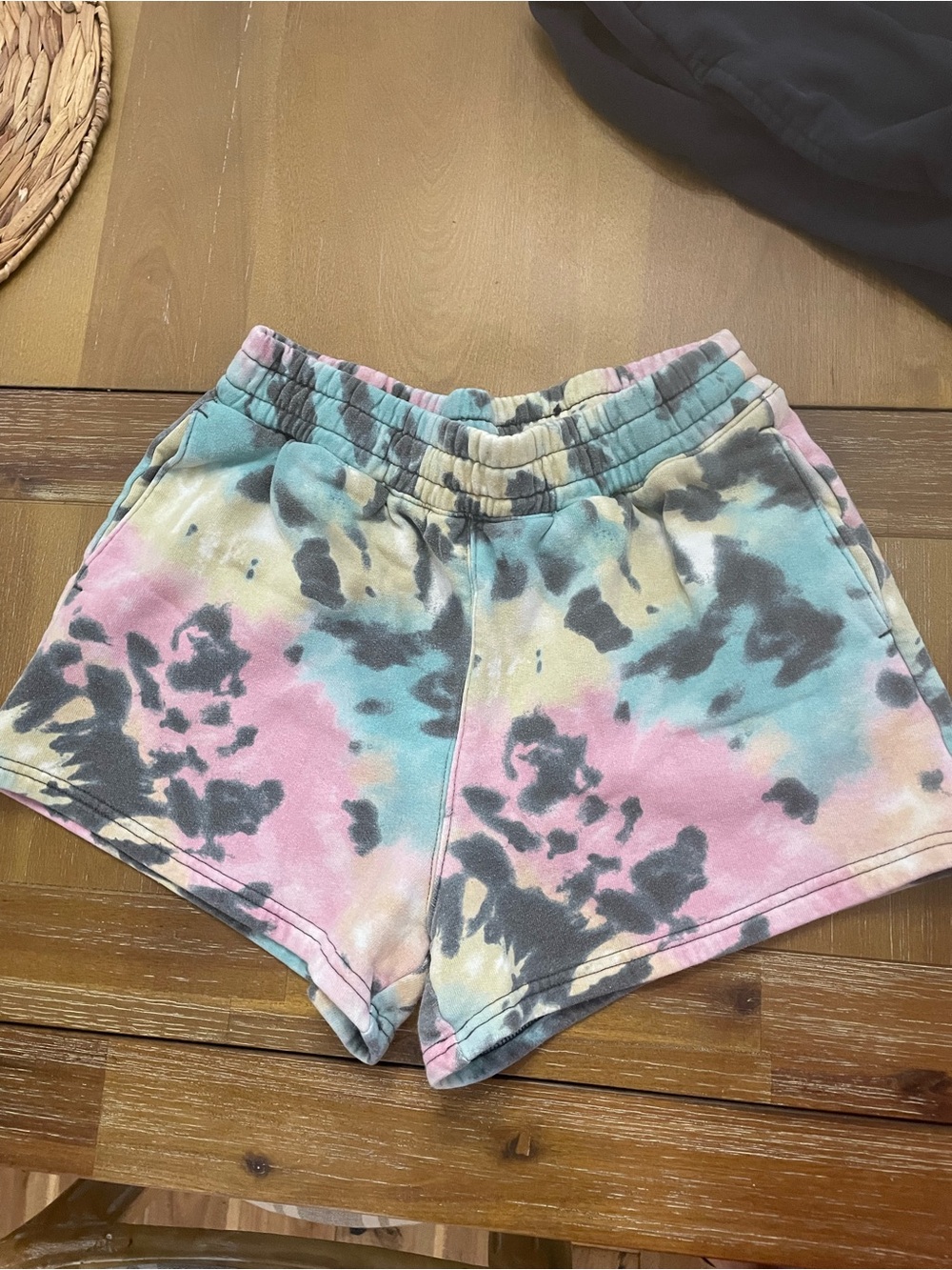 Hollister Pastel Tie-Dye Athletic Shorts in Pink, Blue & Cream